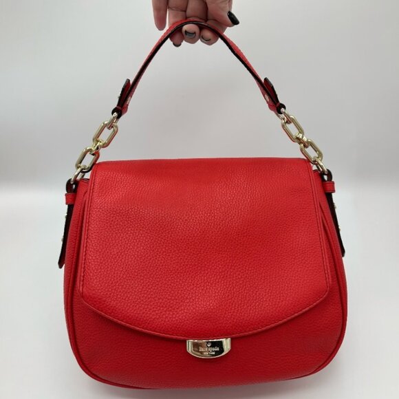 EUC Kate Spade Red Alecia Mulberry Street Messenger Top Handle Crossbody Bag - Picture 4 of 14